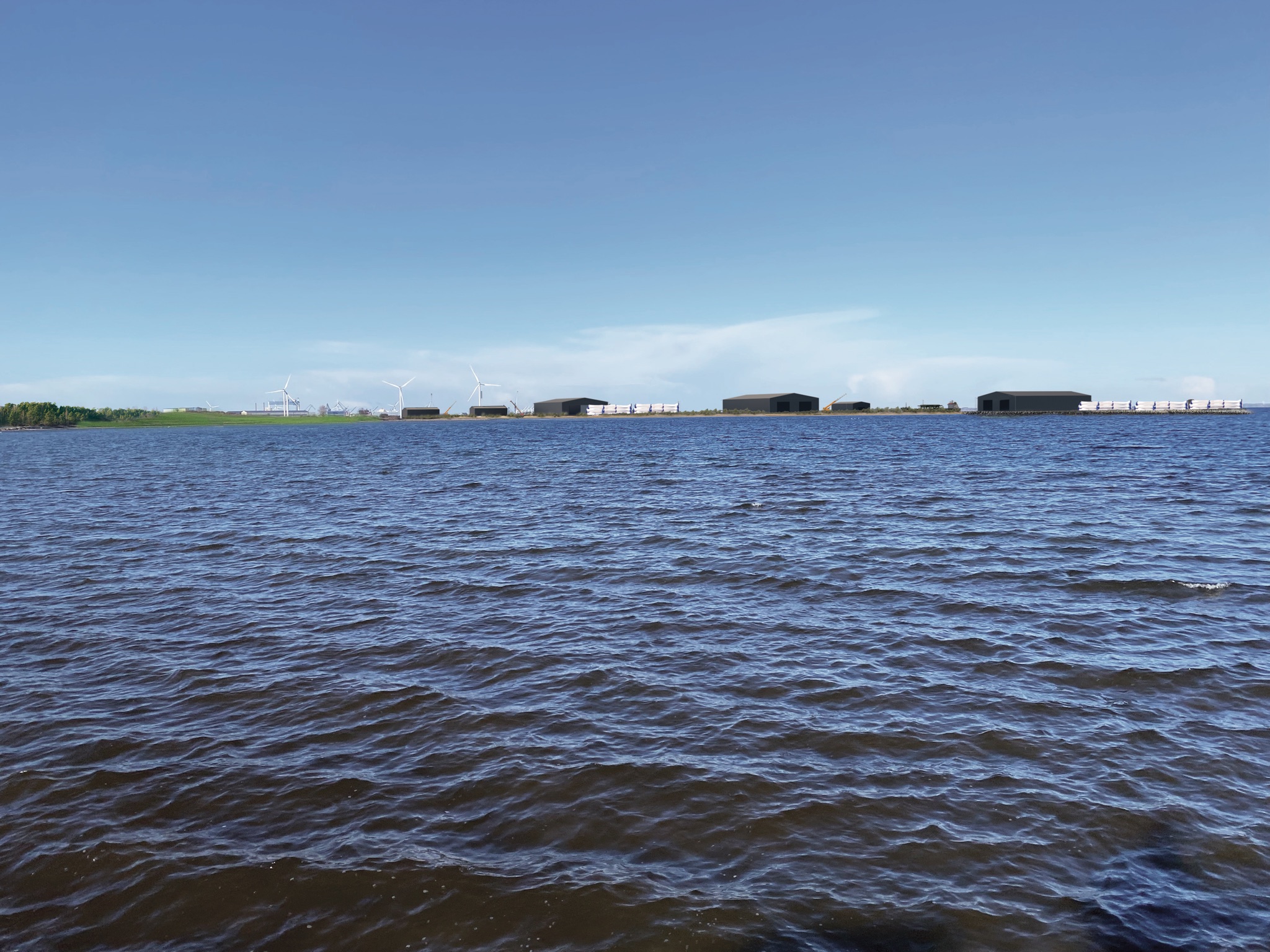 landscape visualization of the Odense Havn waterfront expansion